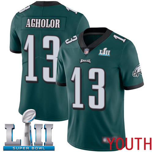 Youth Philadelphia Eagles #13 Nelson Agholor Midnight Green Team Color Vapor Untouchable NFL Jersey Limited->youth nfl jersey->Youth Jersey